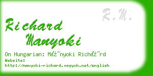 richard manyoki business card